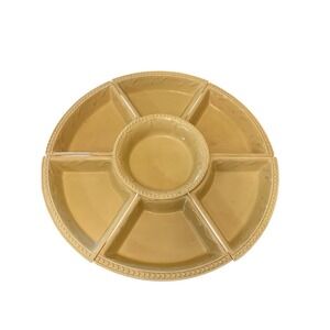 Signature Sorrento Wheat Gold 7 Piece Lazy Susan by Debby Segura 2006 Large 20"